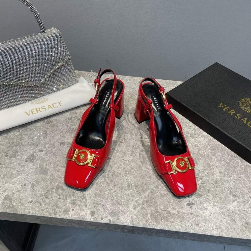 Versace Square Head Heeled Sandals SHS05147