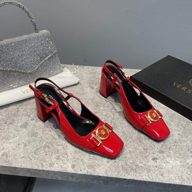 Versace Square Head Heeled Sandals SHS05147