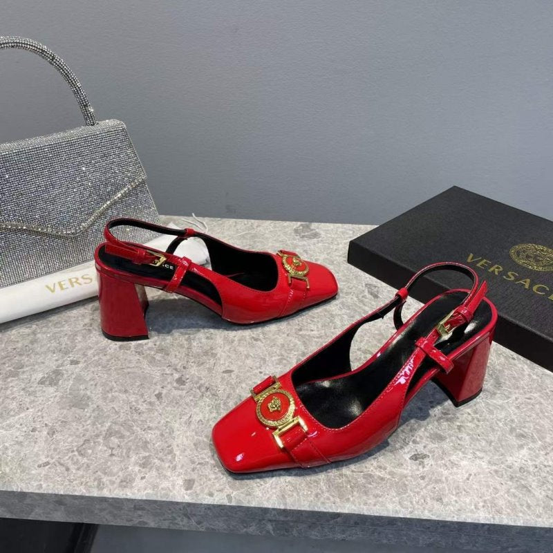 Versace Square Head Heeled Sandals SHS05147