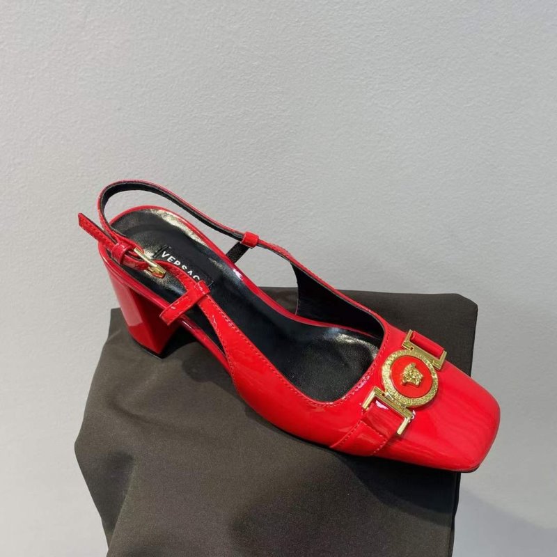 Versace Square Head Heeled Sandals SHS05147