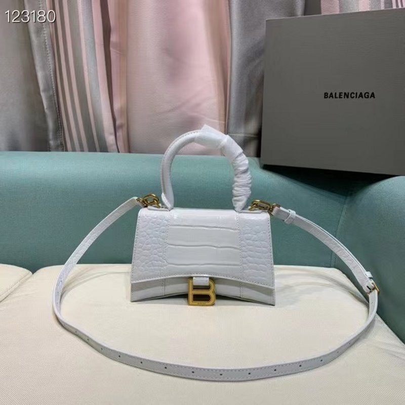 Balenciaga White Hourglass Tote Bag BLCG0203