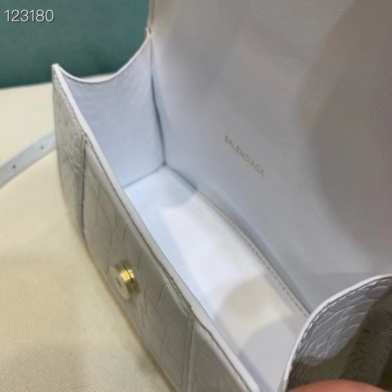 Balenciaga White Hourglass Tote Bag BLCG0203