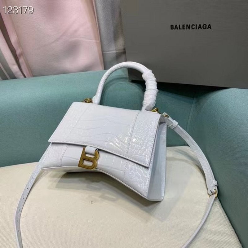 Balenciaga White Hourglass Tote Bag BLCG0204