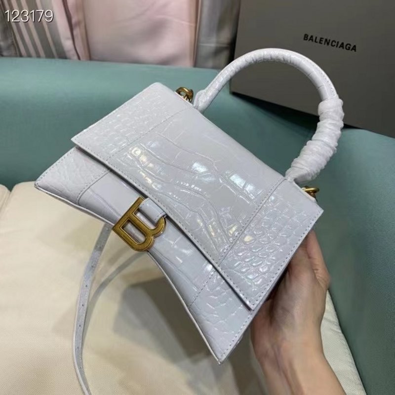 Balenciaga White Hourglass Tote Bag BLCG0204