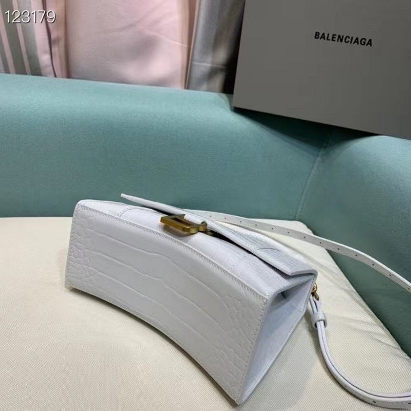 Balenciaga White Hourglass Tote Bag BLCG0204