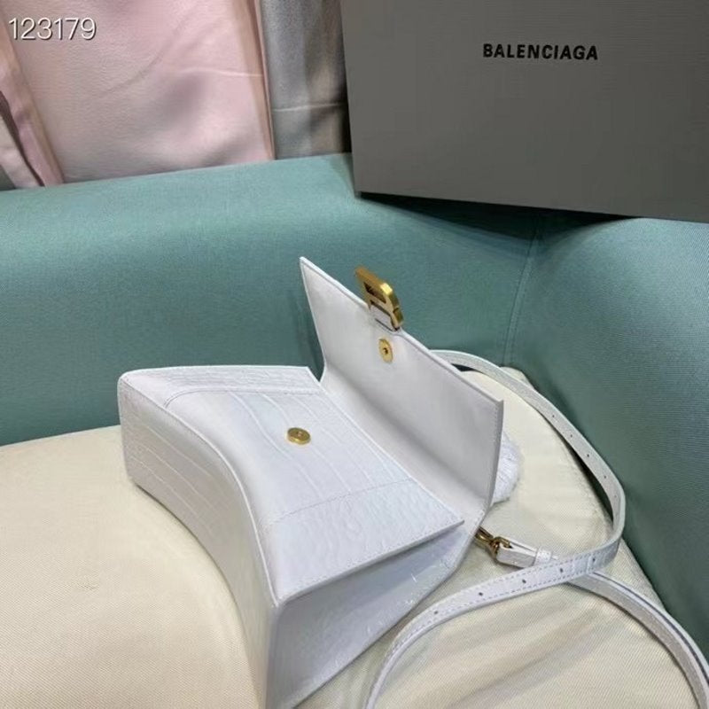 Balenciaga White Hourglass Tote Bag BLCG0204