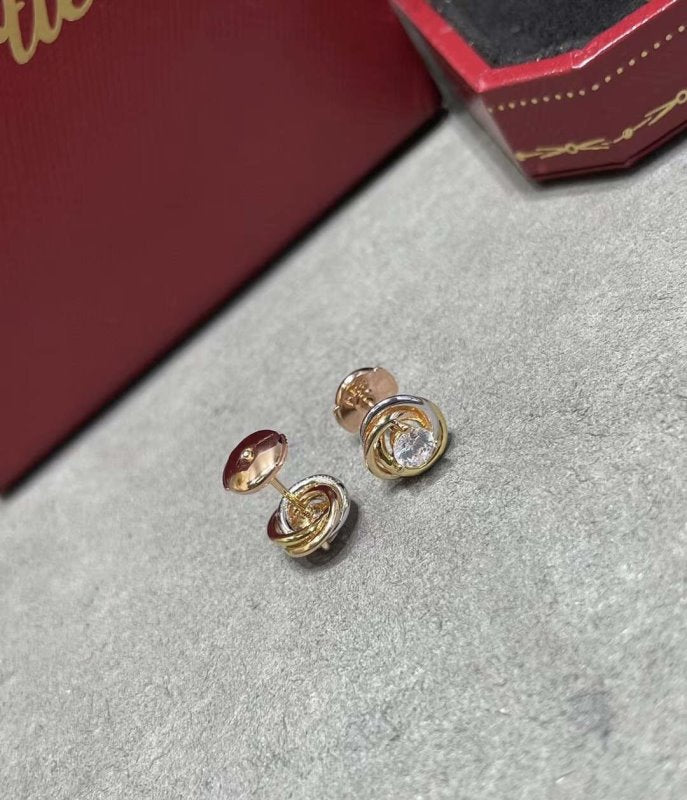 Cartier Three Ring Diamond Stud JWLH0159