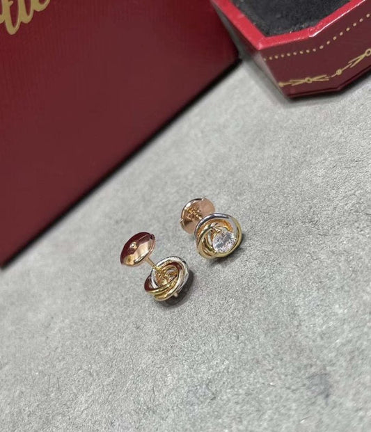 Cartier Three Ring Diamond Stud JWLH0159