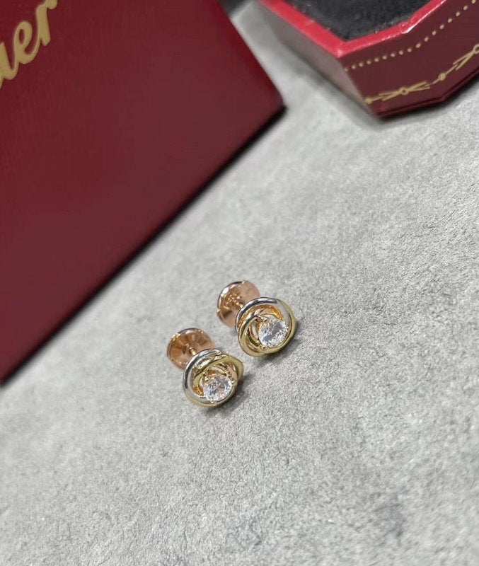 Cartier Three Ring Diamond Stud JWLH0159