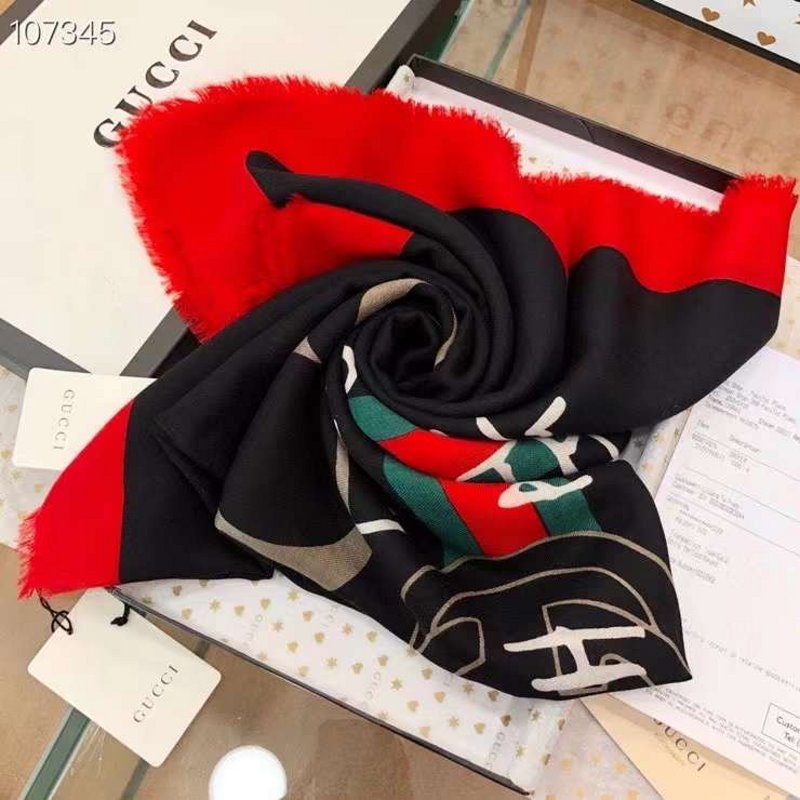 Gucci Wool and Silk Square Scarf SS001072