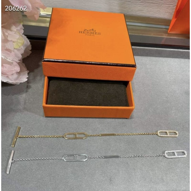 Hermes  Farandole Pig Nose Diamond Bracelet JWLH0028