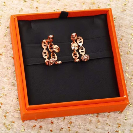 Hermes  Farandole Pig Nose Diamond Earrings JWLH0012