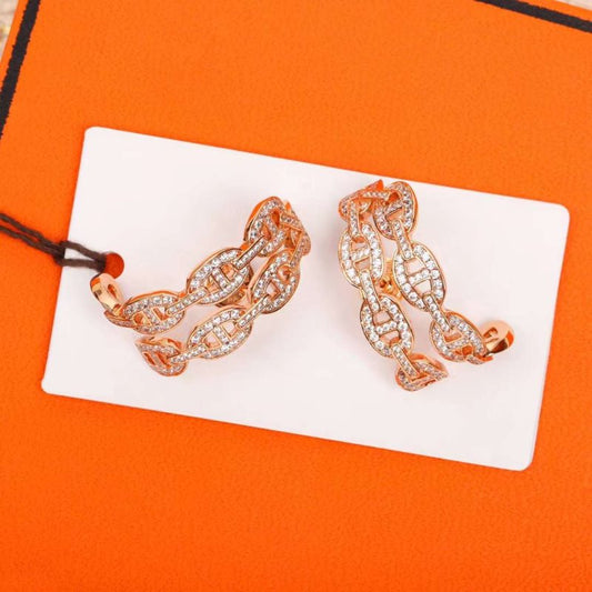 Hermes  Farandole Pig Nose Diamond Earrings JWLH0046
