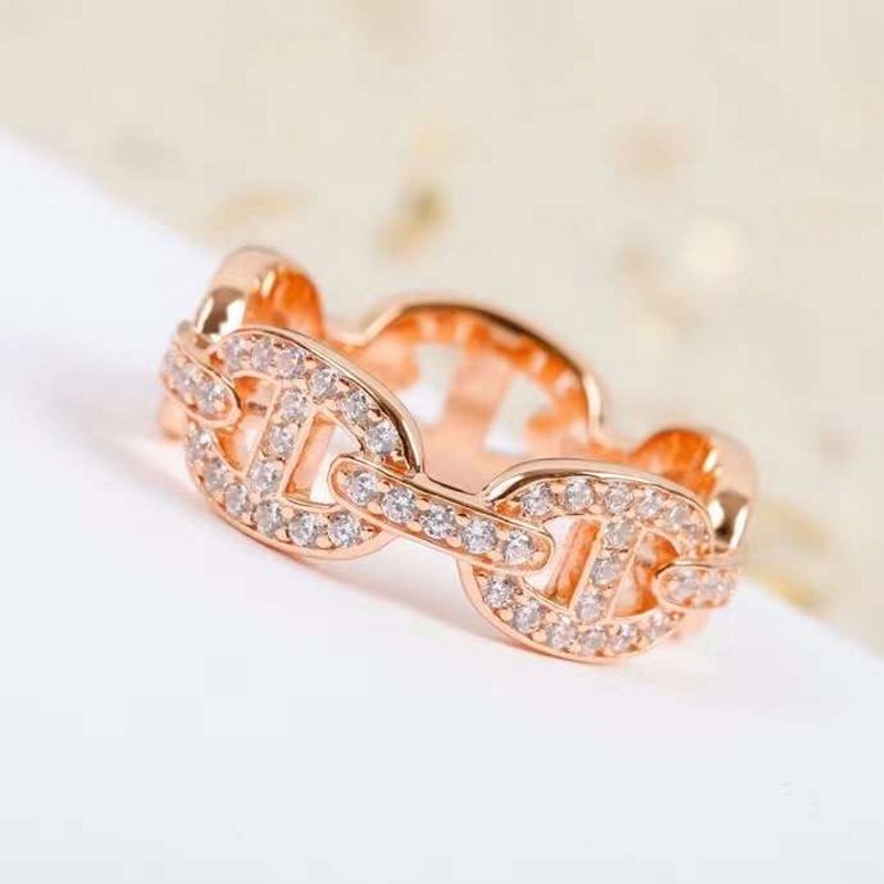 Hermes  Farandole Pig Nose Diamond Ring JWLH0014