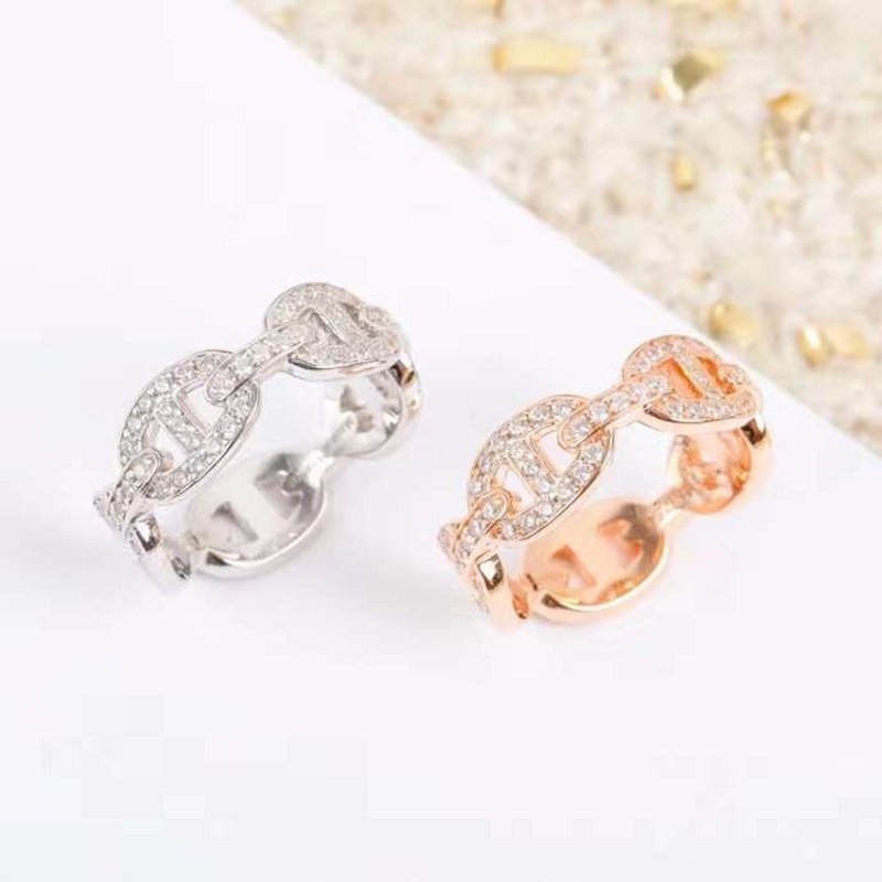 Hermes  Farandole Pig Nose Diamond Ring JWLH0014