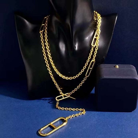 Hermes  Farandole Pig Nose Long Necklace JWLH0015