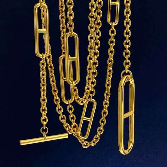 Hermes  Farandole Pig Nose Long Necklace JWLH0015