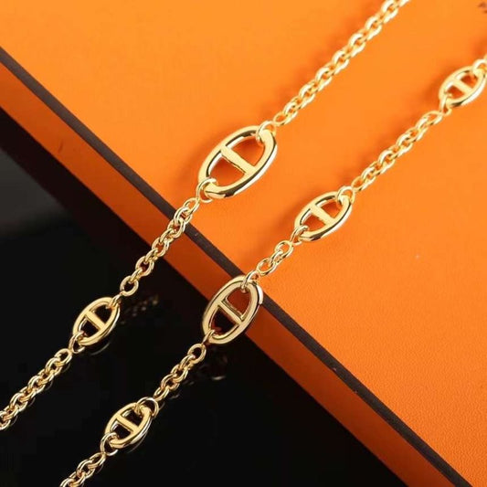 Hermes  Farandole Pig Nose Long Necklace JWLH0033