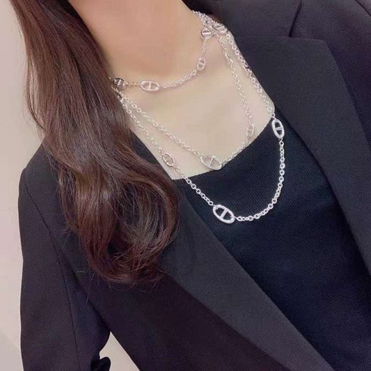Hermes  Farandole Pig Nose Long Necklace JWLH0041