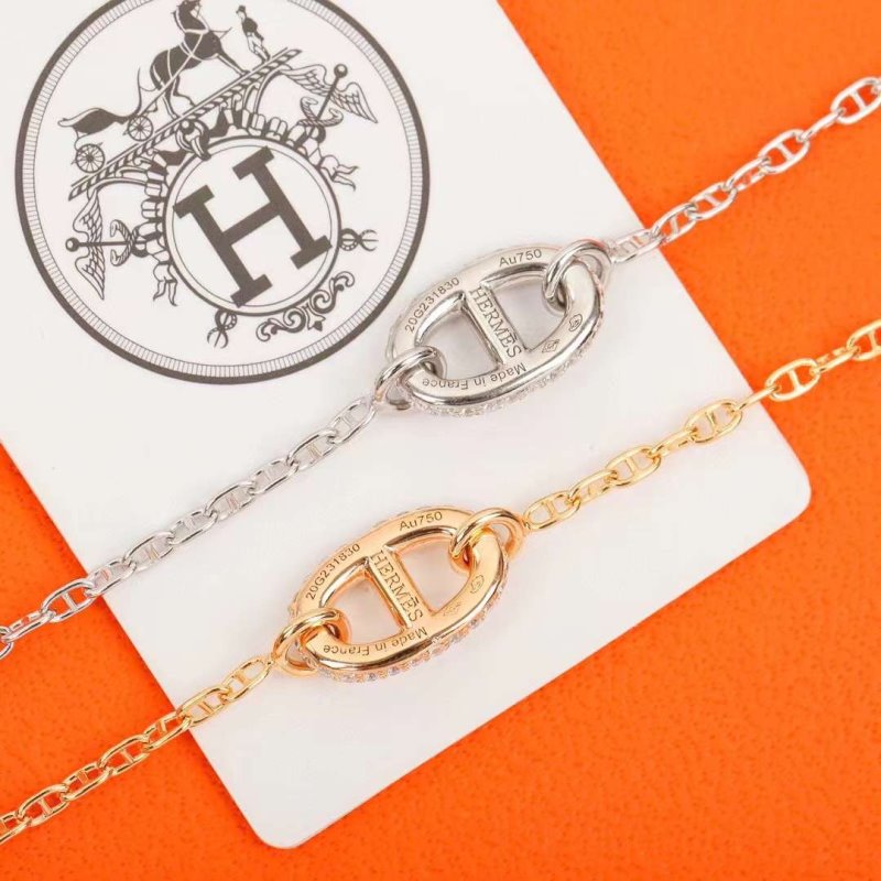 Hermes Pig nose Diamond Bracelet JWLH0104