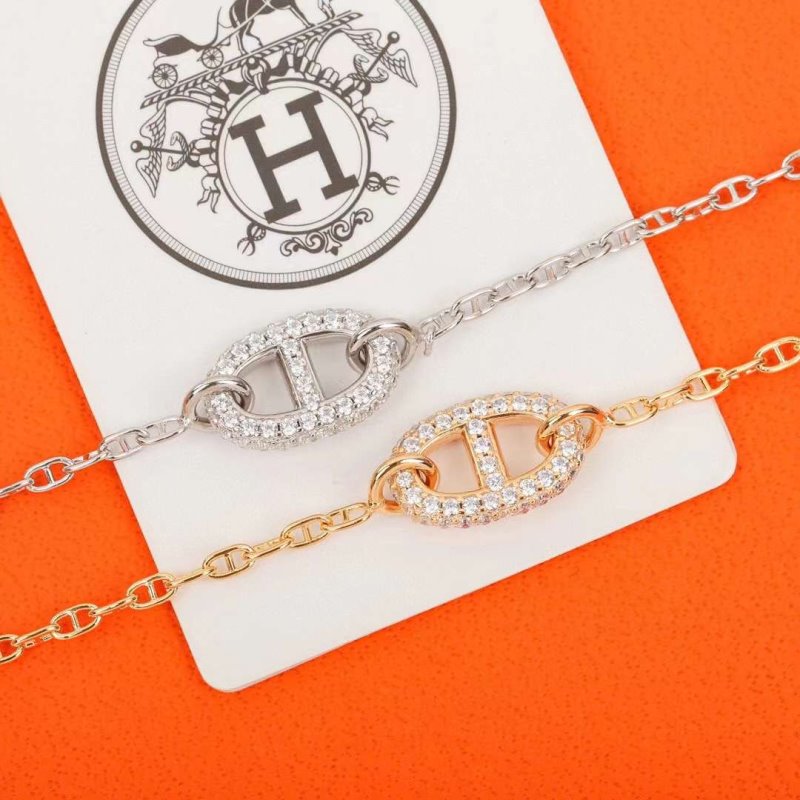 Hermes Pig nose Diamond Bracelet JWLH0104