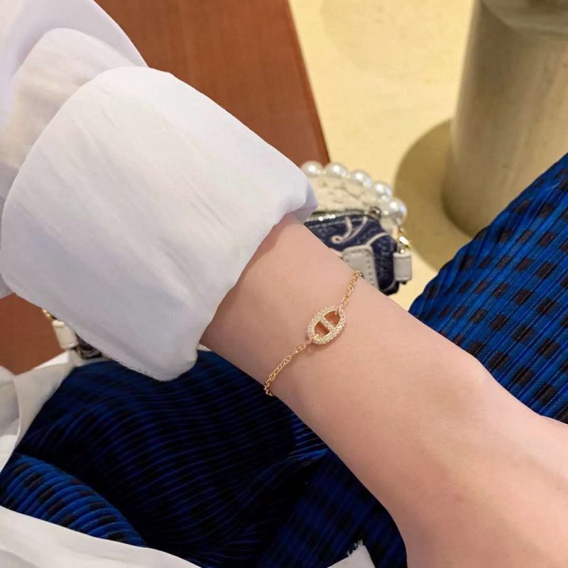 Hermes Pig nose Diamond Bracelet JWLH0104