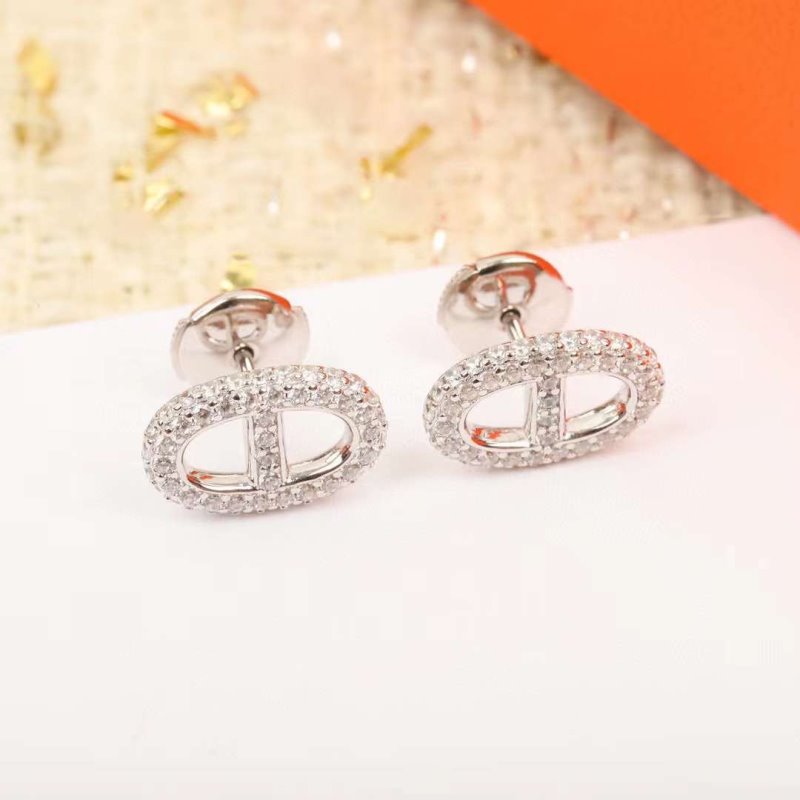 Hermes Pig nose Diamond Earrings JWLH0119