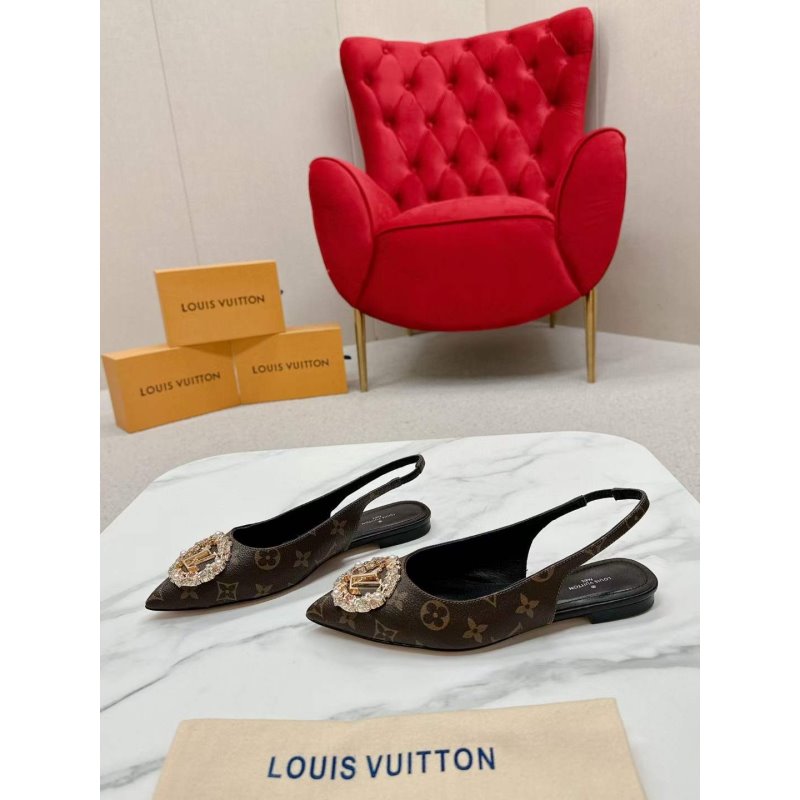 Louis Viutton Pointed Round Buckle Sandals SH010391