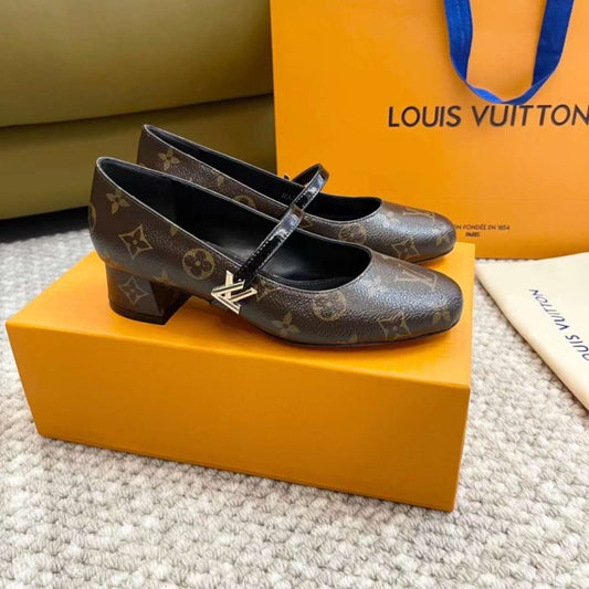 Louis Viutton Thick Heeled Sandals SH011007