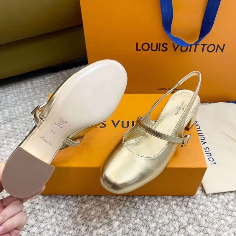 Louis Viutton Thick Heeled Sandals SH011010