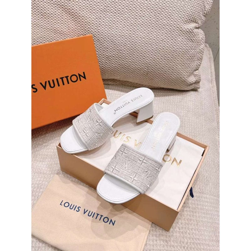 Louis Viutton Thick Heeled Slippers SH010427