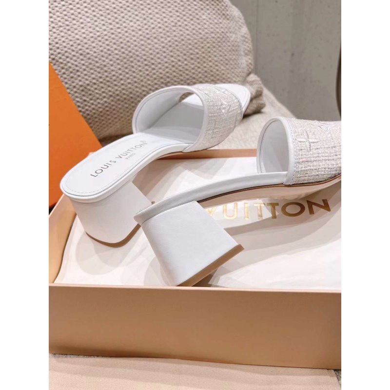 Louis Viutton Thick Heeled Slippers SH010427