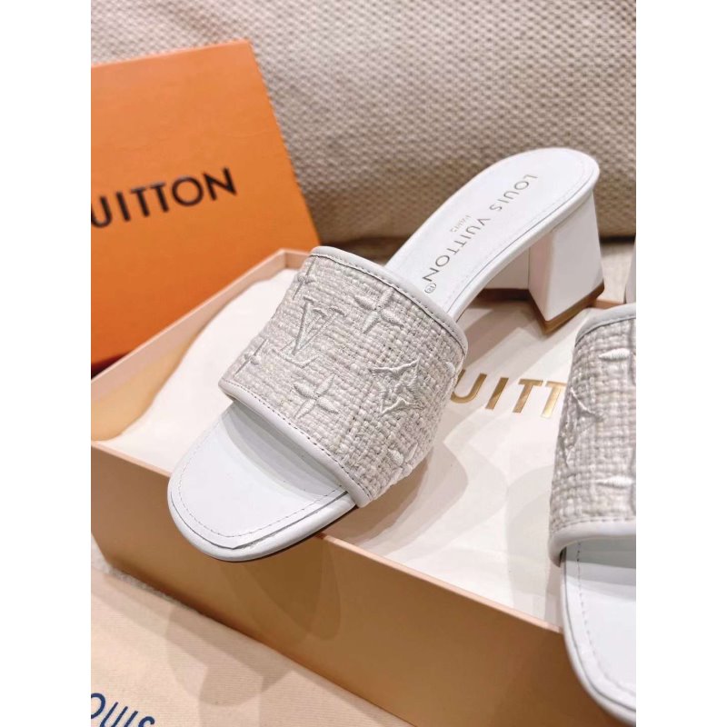 Louis Viutton Thick Heeled Slippers SH010427