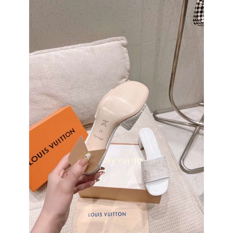 Louis Viutton Thick Heeled Slippers SH010427