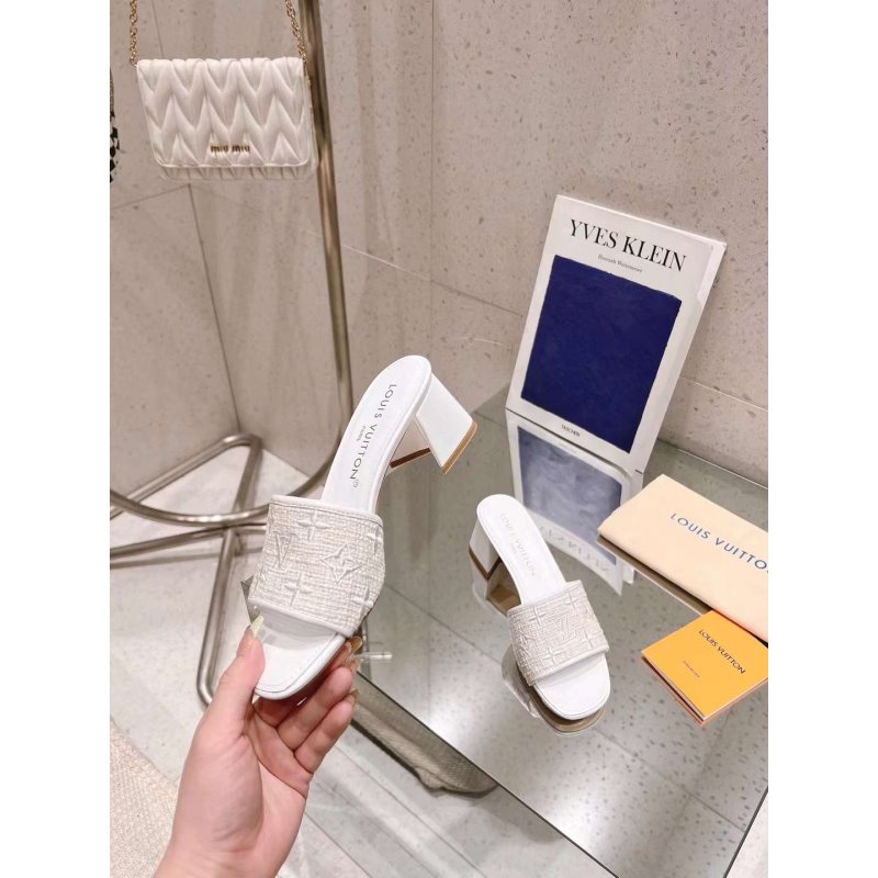 Louis Viutton Thick Heeled Slippers SH010427