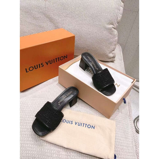 Louis Viutton Thick Heeled Slippers SH010428