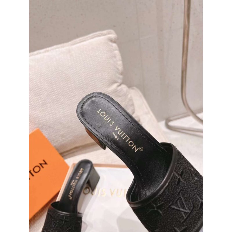 Louis Viutton Thick Heeled Slippers SH010428