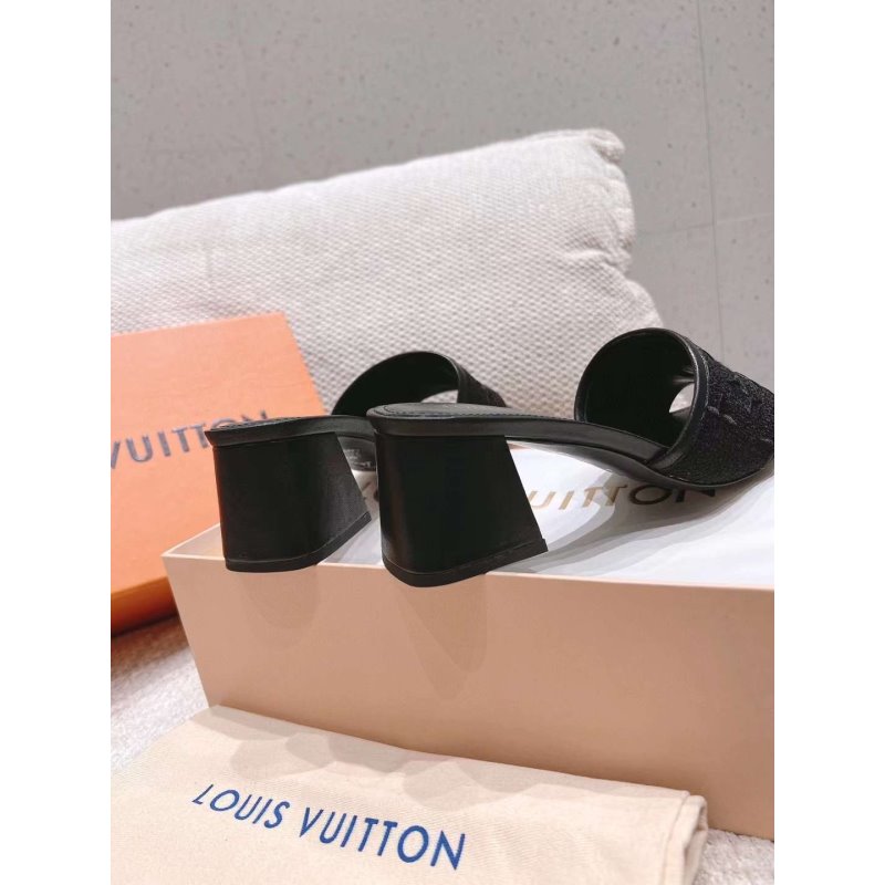 Louis Viutton Thick Heeled Slippers SH010428