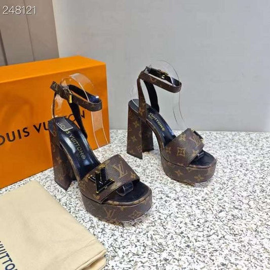 Louis Viutton Thick High Heeled Slippers SH010429