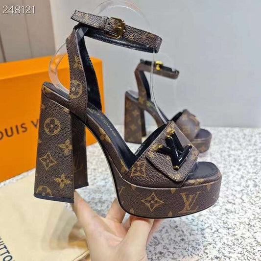 Louis Viutton Thick High Heeled Slippers SH010429