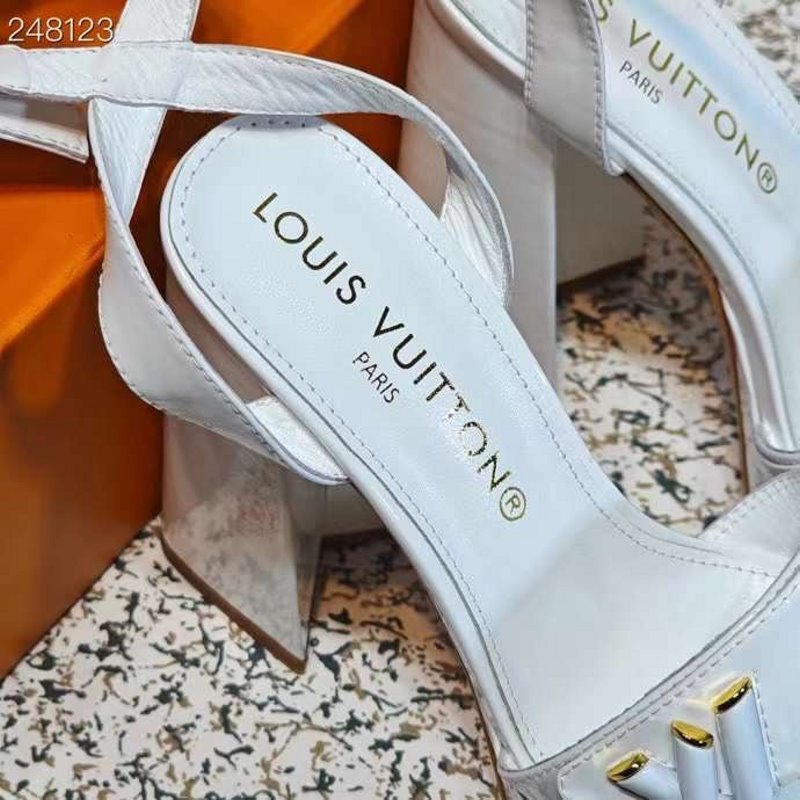 Louis Viutton Thick High Heeled Slippers SH010430