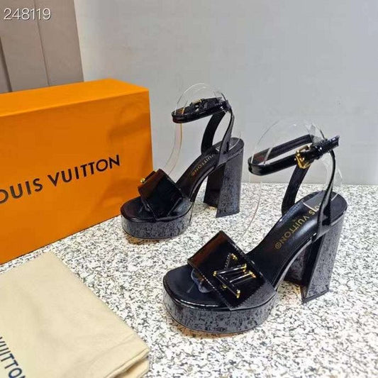 Louis Viutton Thick High Heeled Slippers SH010431