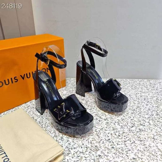 Louis Viutton Thick High Heeled Slippers SH010431