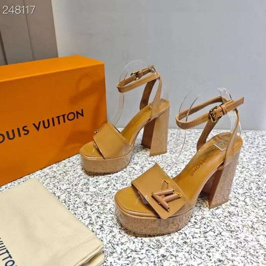 Louis Viutton Thick High Heeled Slippers SH010432
