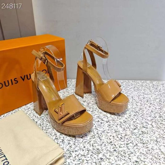 Louis Viutton Thick High Heeled Slippers SH010432
