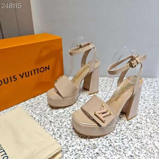 Louis Viutton Thick High Heeled Slippers SH010433