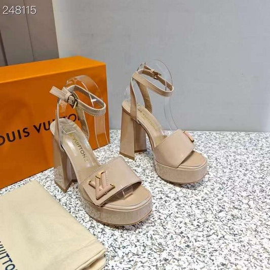 Louis Viutton Thick High Heeled Slippers SH010433