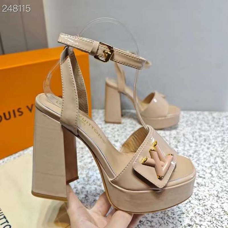 Louis Viutton Thick High Heeled Slippers SH010433