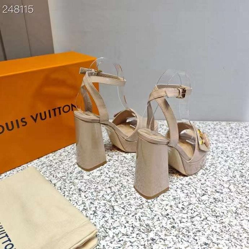 Louis Viutton Thick High Heeled Slippers SH010433