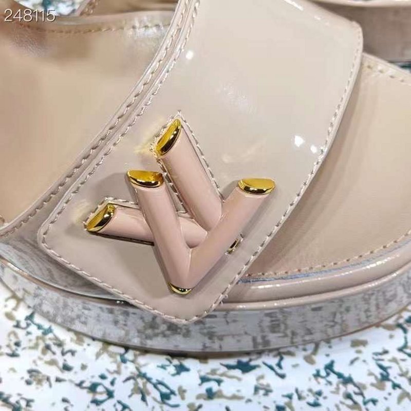 Louis Viutton Thick High Heeled Slippers SH010433